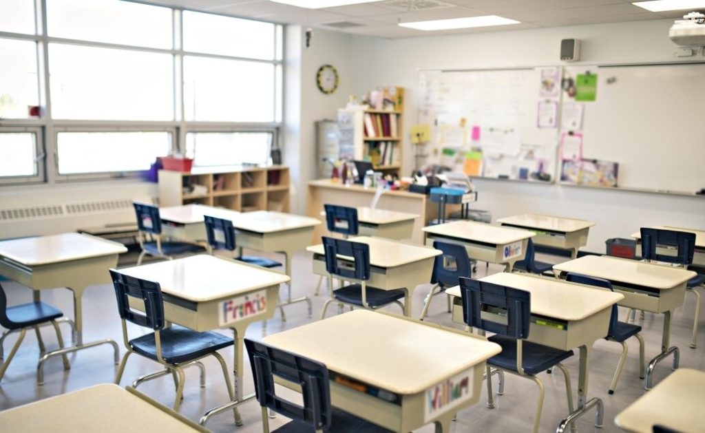 Empty classroom.