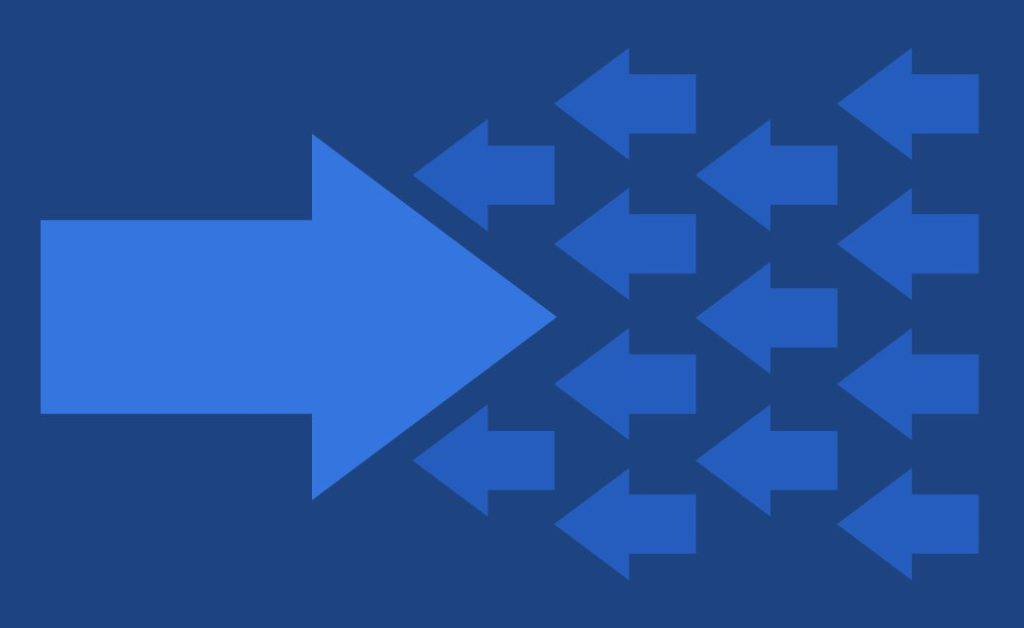 Blue arrows on a blue background.