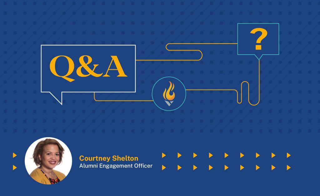 Q&A session announcement featuring Courtney Shelton, Alumni Engagement Officer at ACE.