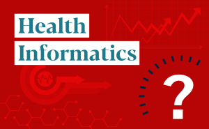 Health Informatics graphic with question mark.