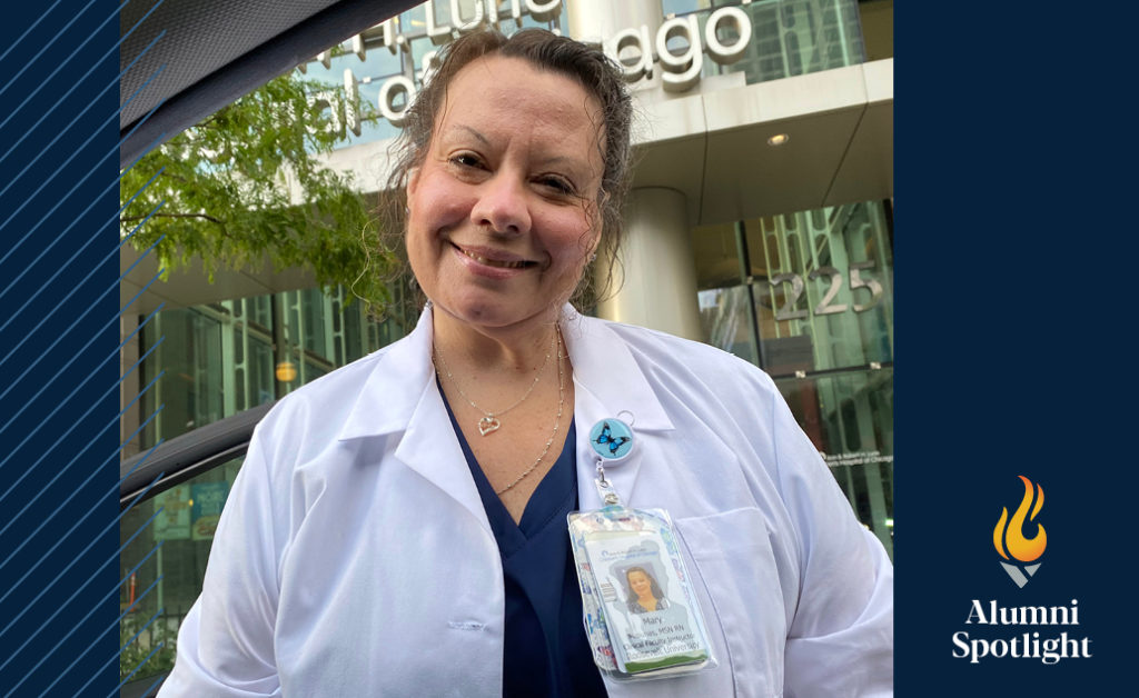 ACE alumni Mary Misiunas in a white coat