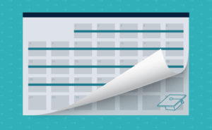 Graphic portraying turning a calendar page